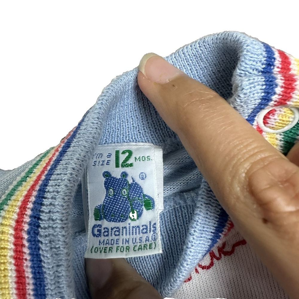 Vintage Garanimals Two Piece Outfit Short sleeve Rookie BaseBall Shirt Size 12M - Picture 6 of 12